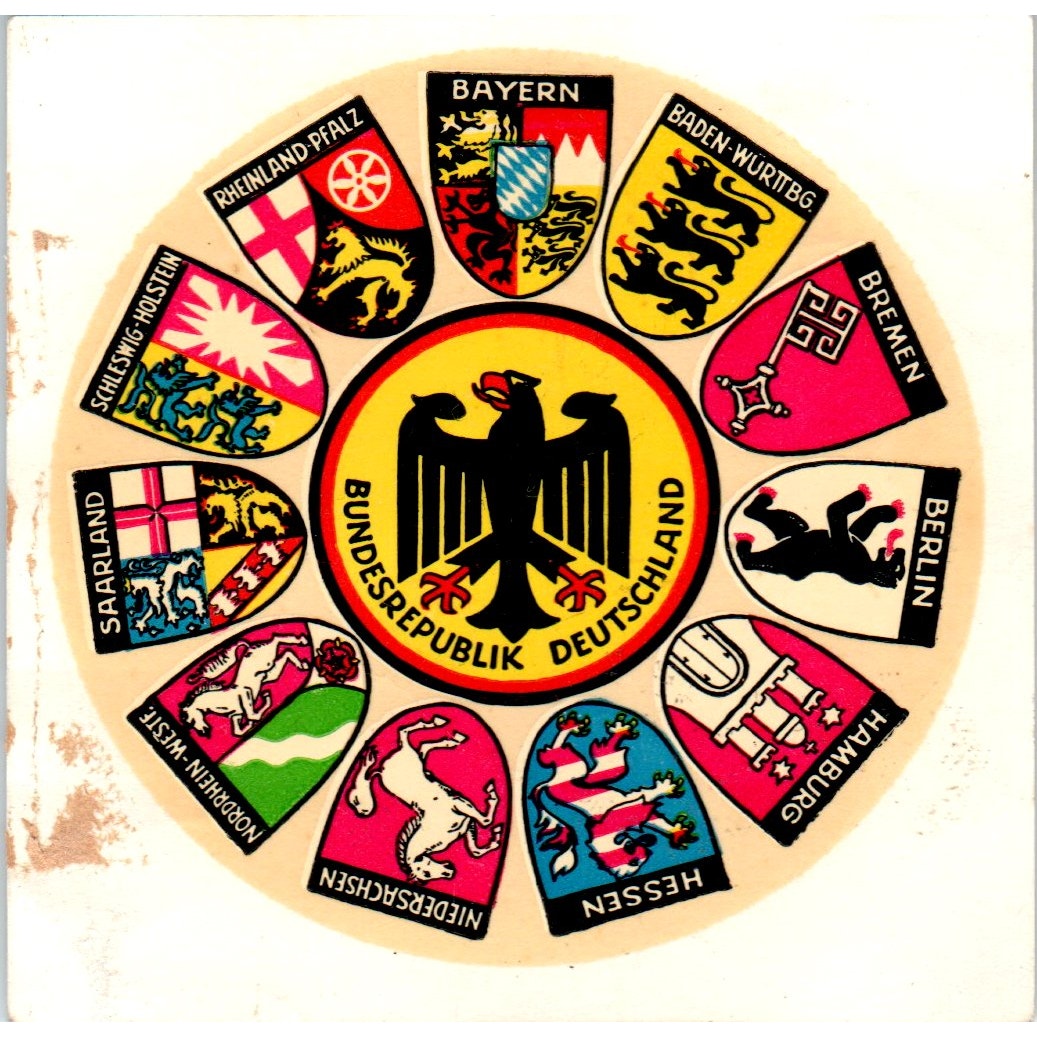Vintage Bundesrepublik Deutschland Sticker Decal 3" AD8-RS1