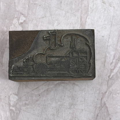 Steam Engine Locomotive Train Railroad Letterpress Printers Block Plate SF5