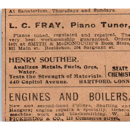 Stephen Maslen Monuments Headstones Hartford 1901 Newspaper Ad AD8-HS3