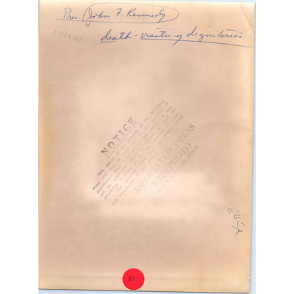 Queen of Netherlands Attends JFK Mass After Assassination 7x10 Press Photo D1-P