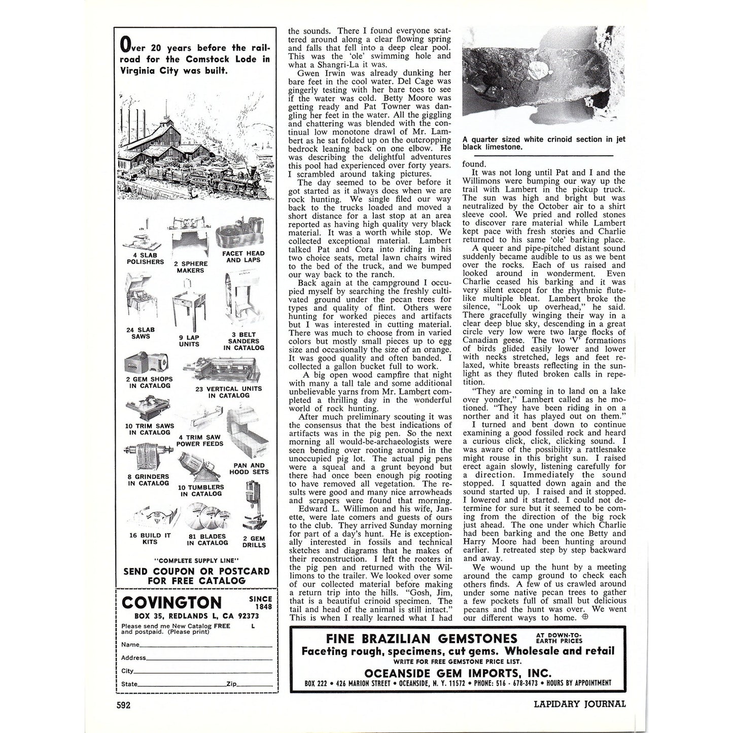 Luxor Products Gemstone & Mineral Storage Cabinet Waukegan IL 1972 Ad AF8-3