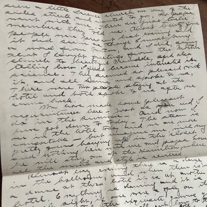 1914 Handwritten Letter & Envelope Hamilton Hotel Bermuda Gladys H Russ AF4-1