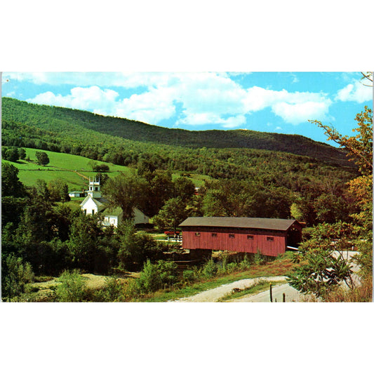 Old Covered Wood Bridge West Arlington VT Vintage Covered Bridge Postcard PD6