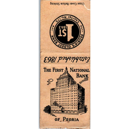 The First National Bank of Peoria IL Vintage Matchbook Cover SD2-Y8