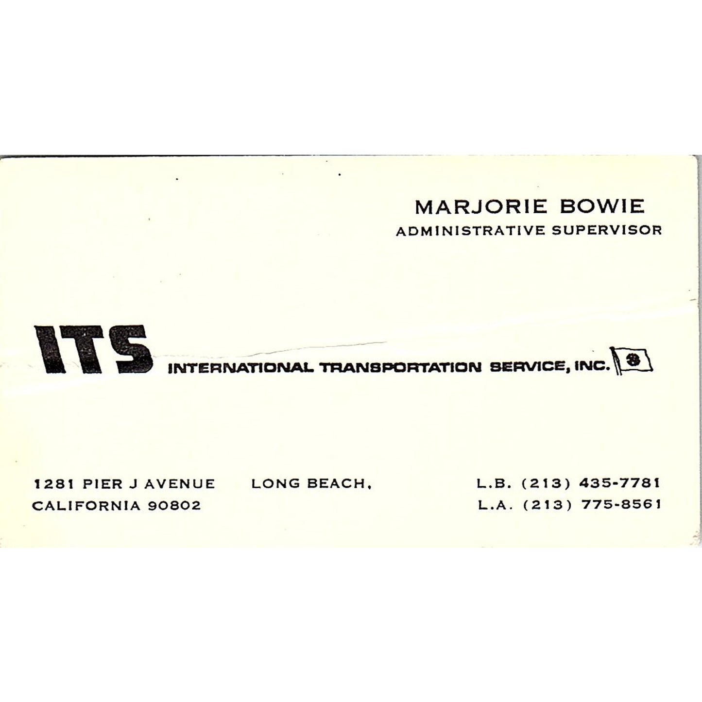 International Transportation Service Michio Sakai CA  Business Card SB4-B11