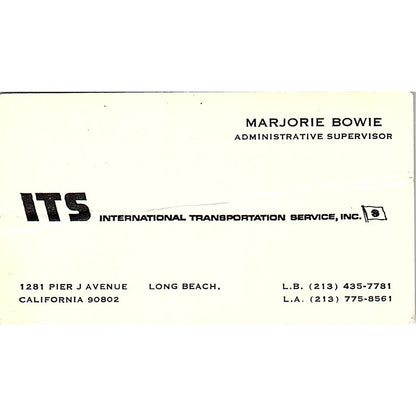 International Transportation Service Michio Sakai CA  Business Card SB4-B11