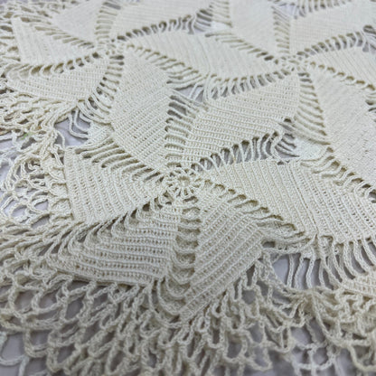 Vintage Set of 2 Pinwheel Crochet Table Doily 10" TF5