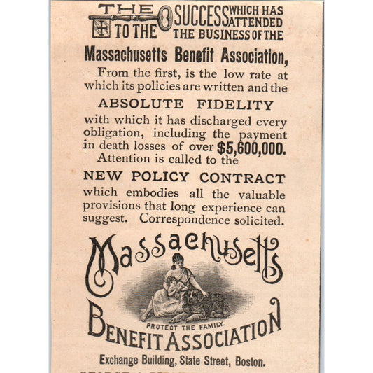 Massachusetts Benefit Association George A. Litchfield 1892 Magazine Ad AB6-3