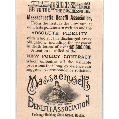 Massachusetts Benefit Association George A. Litchfield 1892 Magazine Ad AK6-M1