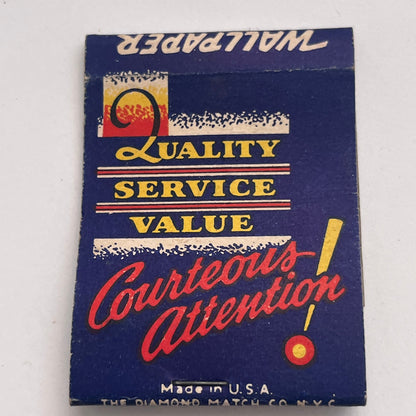 Mishawaka Wallpaper 112 Lincoln Way West Vintage Matchbook Cover TB8-MB-7