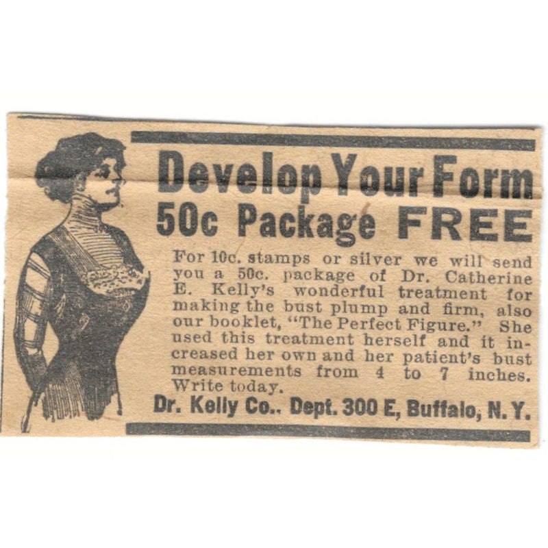 Dr. Catherine E. Kelly Bust Plump Buffalo NY 1910 Magazine Ad AF1-SS6
