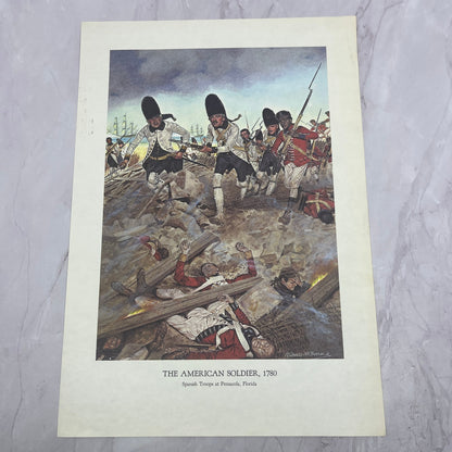 1780 Spanish Troops at Pensacola Florida 1965 Art Print V14-4