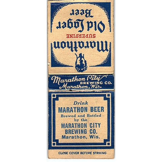 Marathon City Brewing Co Marathon WI Vintage Matchbook Cover SF3-Y8