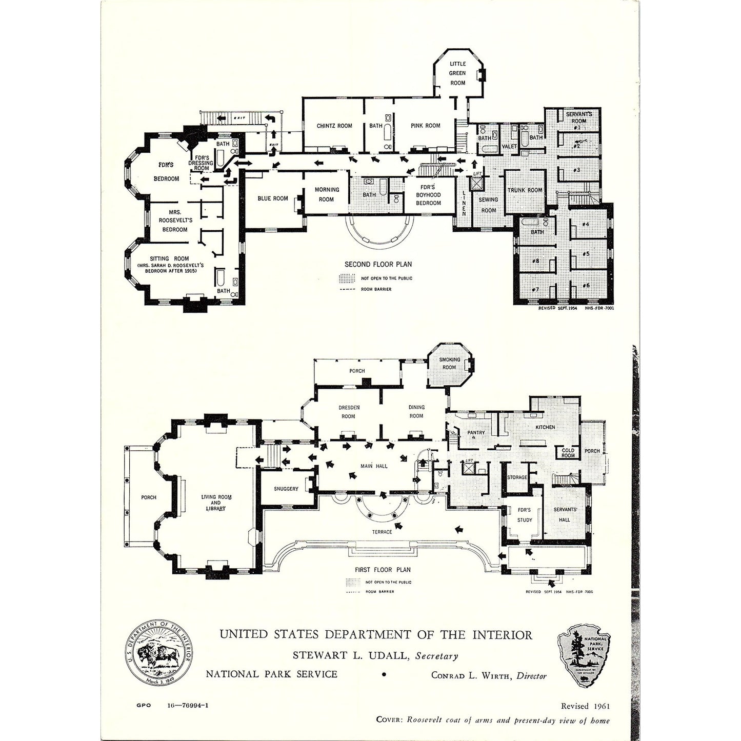 Home of Franklin D Roosevelt Library Hyde Park NY Travel Brochure TH2-TB5