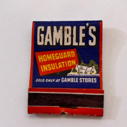Gamble's Homeguard Insulation Vintage Matchbook Cover TB8-MB3-5