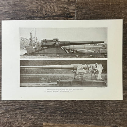 12-inch Breech Loading Rifle, Coast Defense Rapid-fire 1903 Engraving 7x10 V2