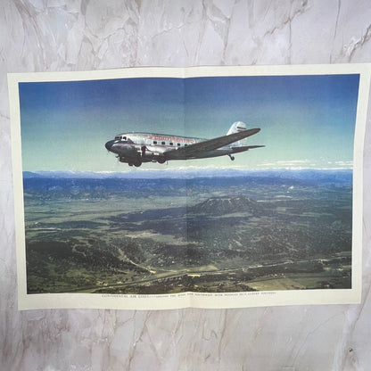Continental Air Lines Douglas DC-3 Luxury Airliner Vintage Print 12x18 FL6-4