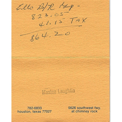 Maxine Laughlin Laughlin's Contemporary Interiors Houston Business Card TH2-B2