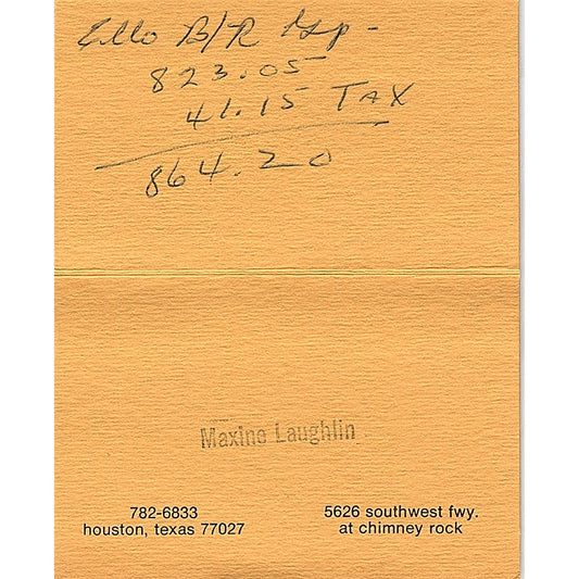 Maxine Laughlin Laughlin's Contemporary Interiors Houston Business Card ML1-6