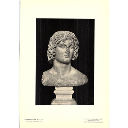 Head of Eubuleus - Praxiteles - 1902 Litho Art Print AF4-9