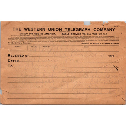 1912 Western Union Telegraph From St. Louis MO to Rosemount Minnesota AJ4-2