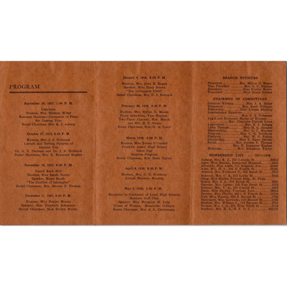 1937 American Association of University Women Mankato Branch Banquet Program AE2
