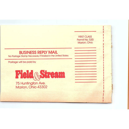 Field & Stream Marion Ohio Postal Mailing Card 1977 Ad AF6-5