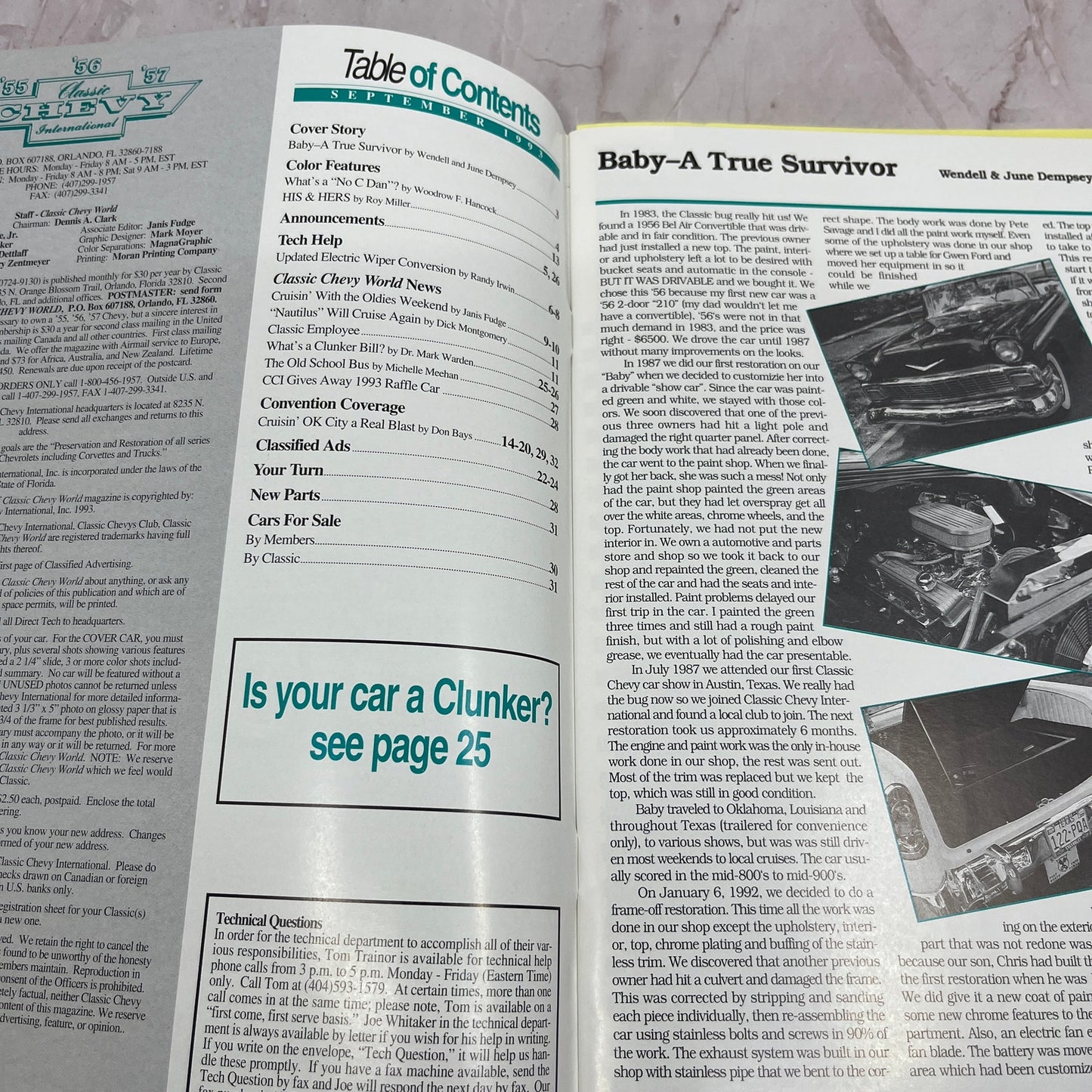 Electric Wiper Conversion - '55, '56, '57 Classic Chevy World - Sep 1993 M31