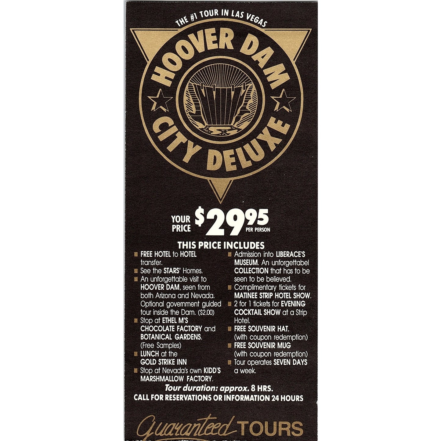 Hoover Dam Express Guaranteed Tours Vintage Tourist Travel Leaflet TH2-TB1