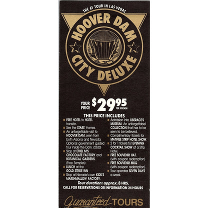Hoover Dam Express Guaranteed Tours Vintage Tourist Travel Leaflet TH2-TB1