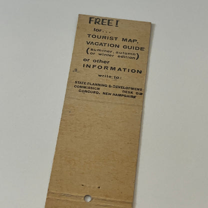 For Winter Fun Visit Scenic New Hampshire Vintage Matchbook Cover MM5-7