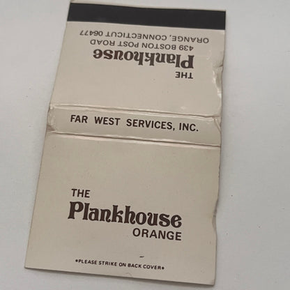 The Plankhouse Orange CT Vintage Matchbook Cover TB8-MB2-2