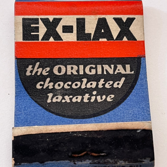 Ex-Lax Chocolate Laxative Mrs. Rocks Vintage Matchbook Cover TB8-MB3-3