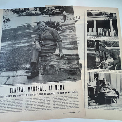 General George Marshall at Home 2 Pages 1940s WWII Era Article V30-1