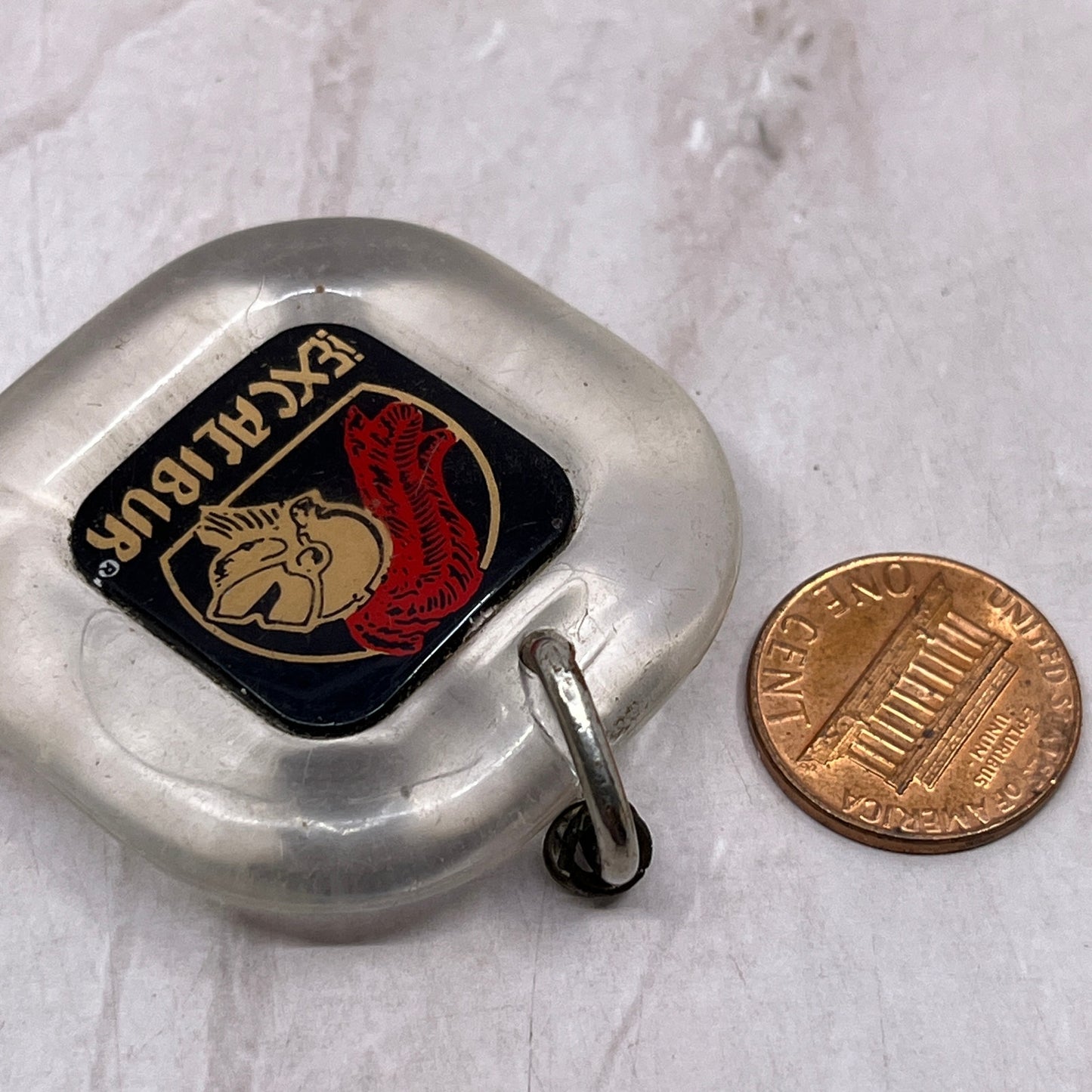 Vintage Acrylic Excalibur Keychain SF4
