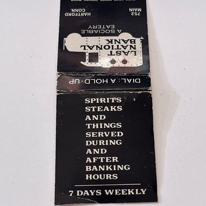 Last National Bank A Sociable Eatery Hartford Vintage Matchbook Cover TB6-MB1-8