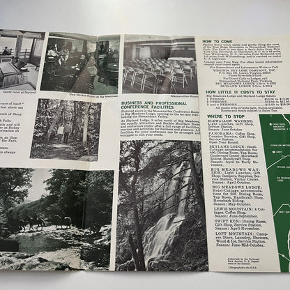 Skyline Drive Shenandoah National Park Virginia 1960s Travel Brochure SAI1-2