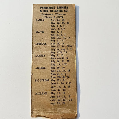 Amarillo Texas Gold Sox Baseball 1939 Schedule Matchbook Cover MB111-6