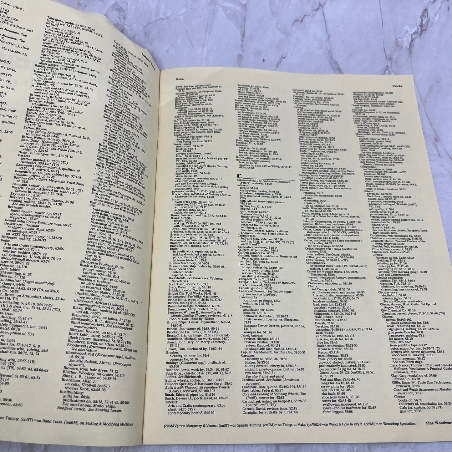 Fine Woodworking Magazine Supplementary Index Issues 51-65 M35