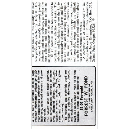 Milton C "The Gem King" Canton Ohio 1972 Ad AF8-M3