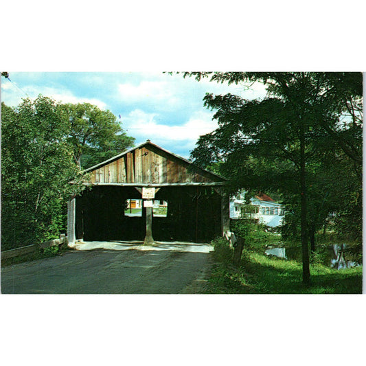 Pulp Mill Bridge Otter Creek Middlebury VT Covered Bridge Postcard PC1