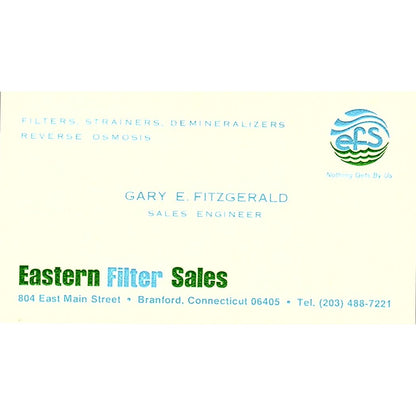 Eastern Filter Sales Gary E Fitzgerald Branford Connecticut Business Card SB4-B3