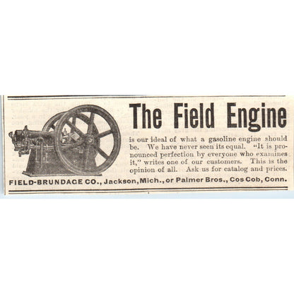 Field Engine Field-Brundage Jackson MI Palmer Bros Cos Cob CT 1905 Ad AF1-NH1