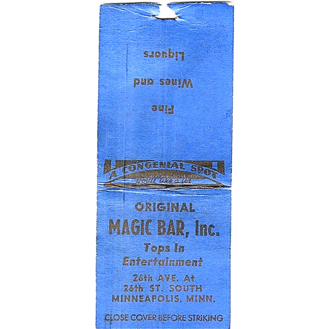 Original Magic Bar Inc Minneapolis MN Vintage Matchbook Cover SF3-Y3