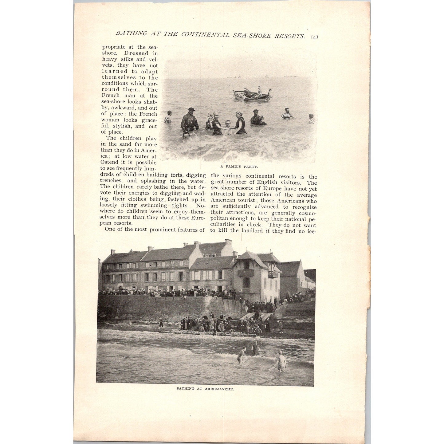 Bathing at Continental Sea-Shore Resorts J, Howe Adams 7 Page 1985 Article AH6-7