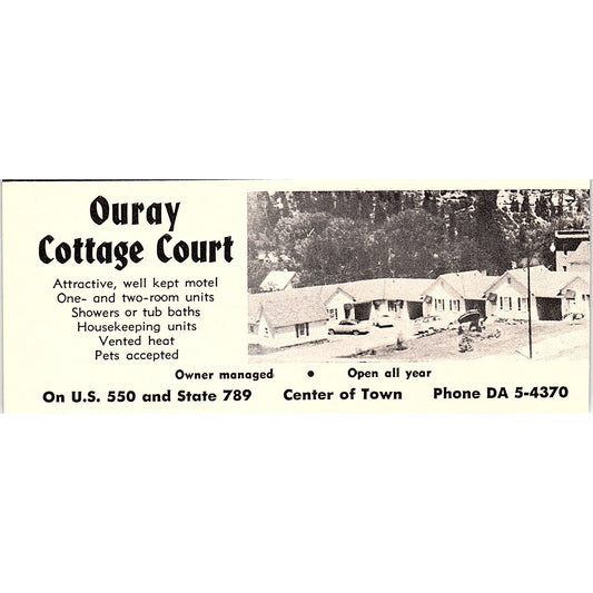 Ouray Cottage Court Colorado CO 1958 Ad AG1-M1