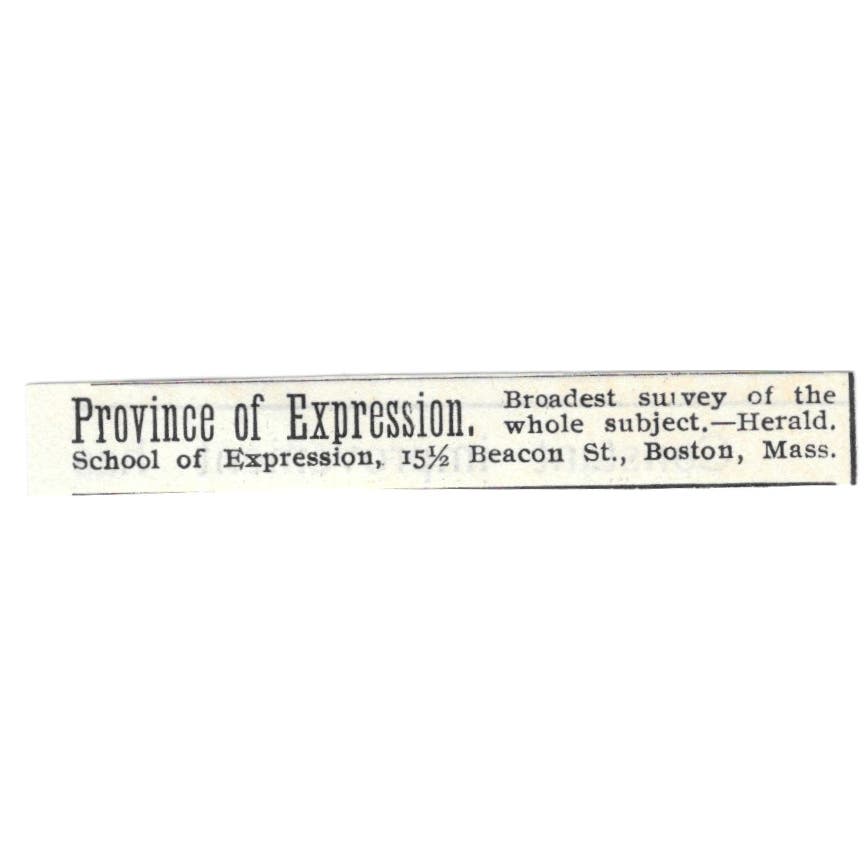 School of Expression Beacon St. Boston MA c1890 Victorian Ad AE9-CH4