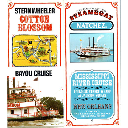 Vtg Sternwheeler Steamboat Natchez River Cruise Fold Out Travel Brochure TF4-B1