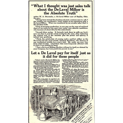The De Laval Separator Co Cream Separator New York Chicago 1924 Ad AG3-4