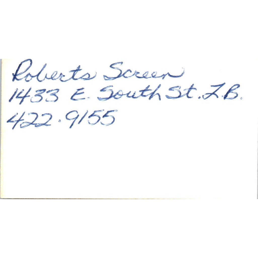 Chuck Bernecker Lakewood Screen Lakewood CA Vintage Business Card SD8-B3